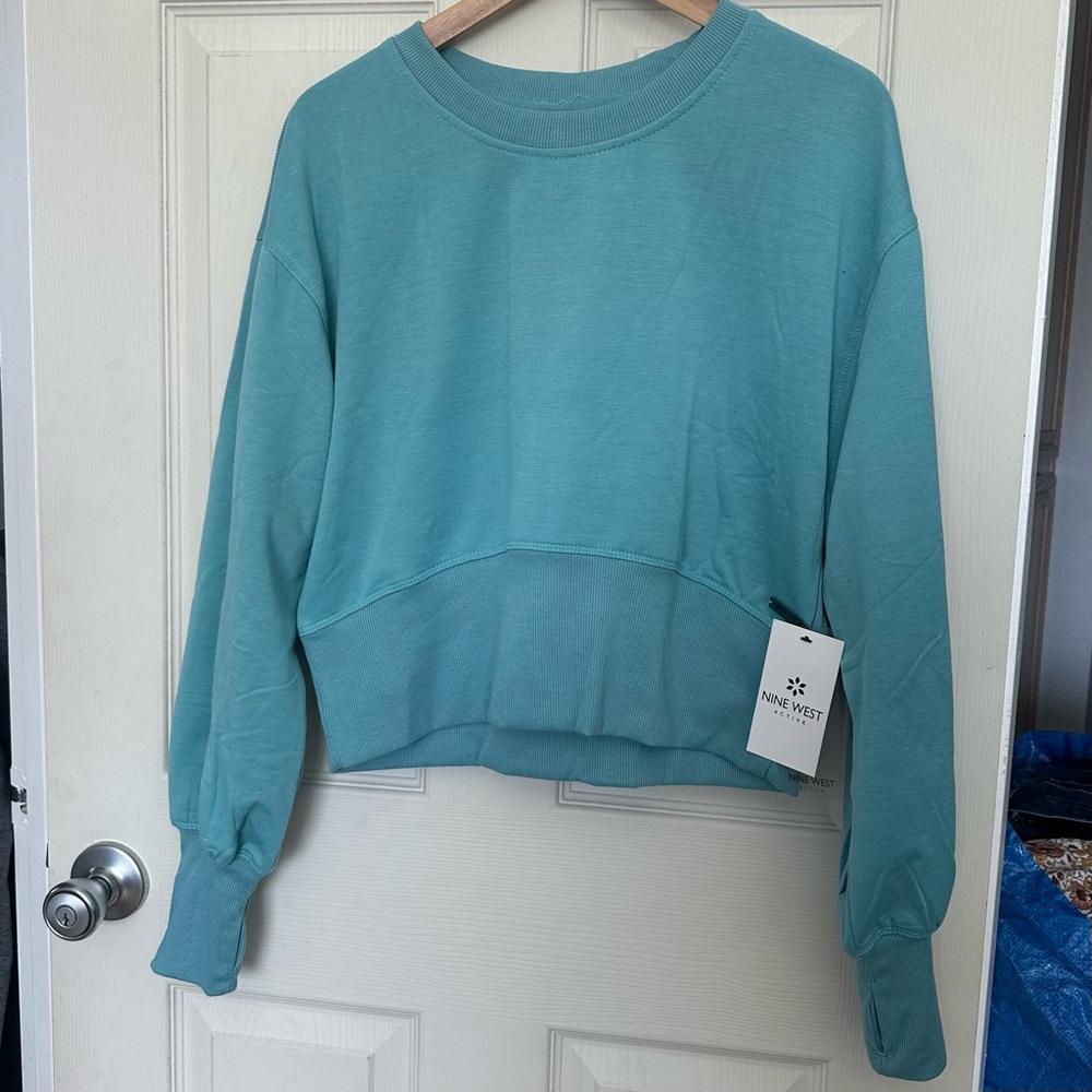Nine West Active Aqua Sweatshirt for Women LARGE NWT
